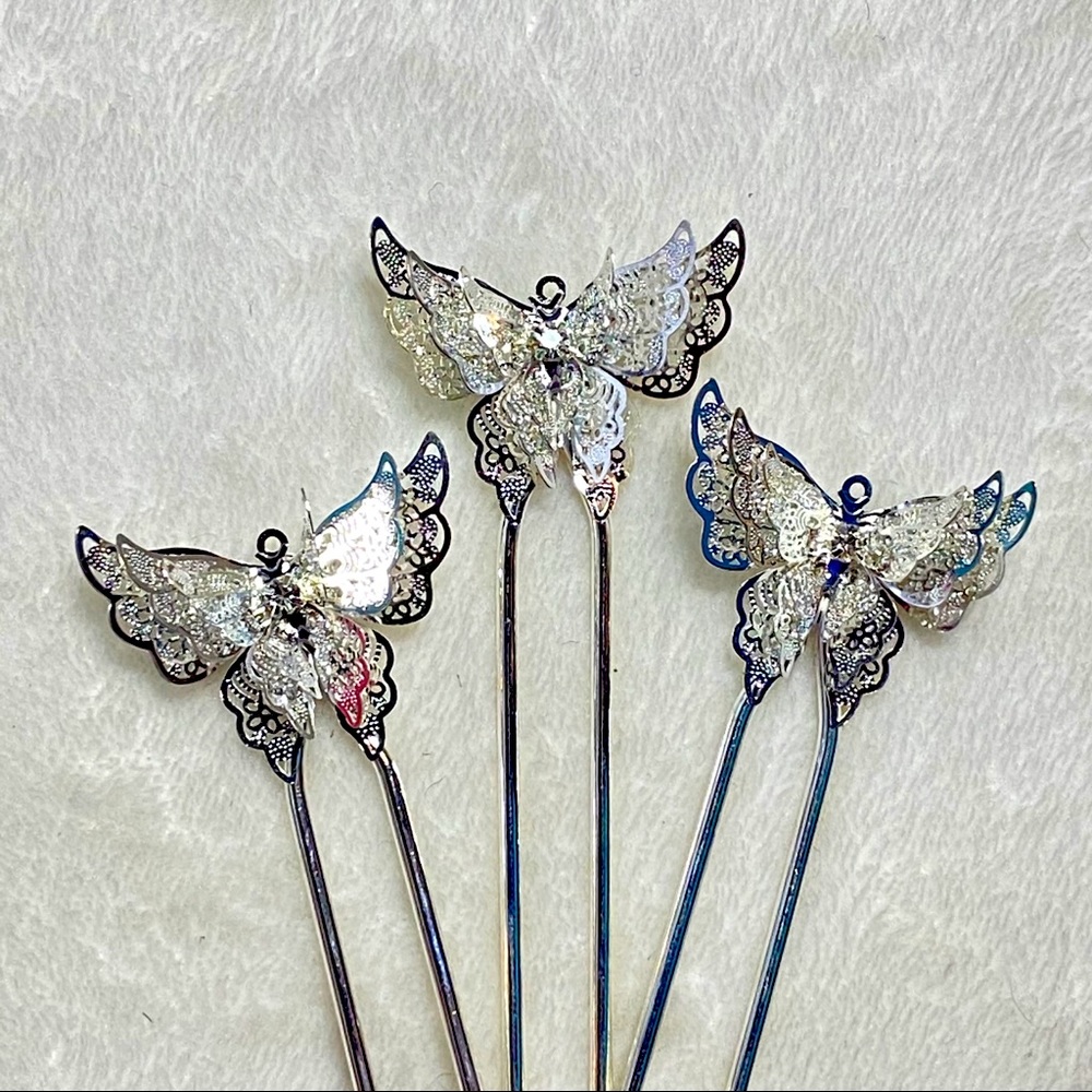 Hair Pins Set of THREE (3) New Butterflies